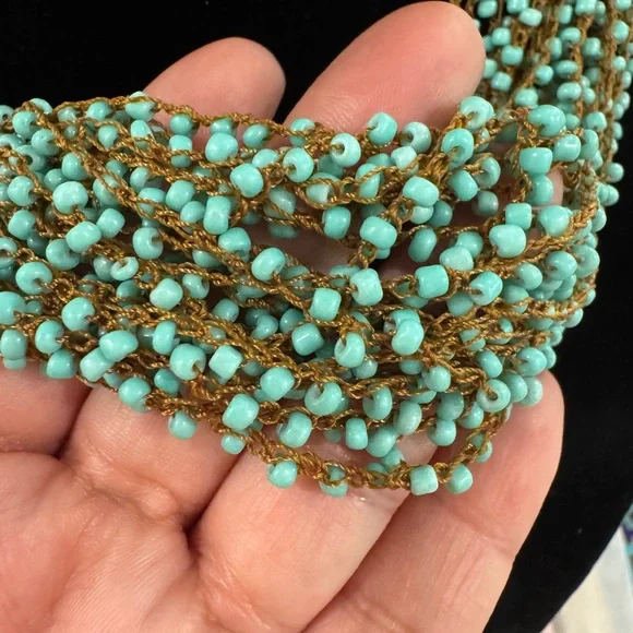 Boho Turquoise Beaded Multi-Strand Necklace NWOT - Picture 3 of 4